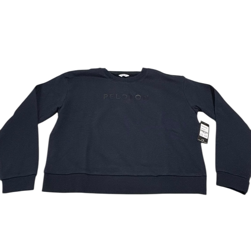Peloton navy crop fleece Sweatshirt size medium NWT - Picture 3 of 8